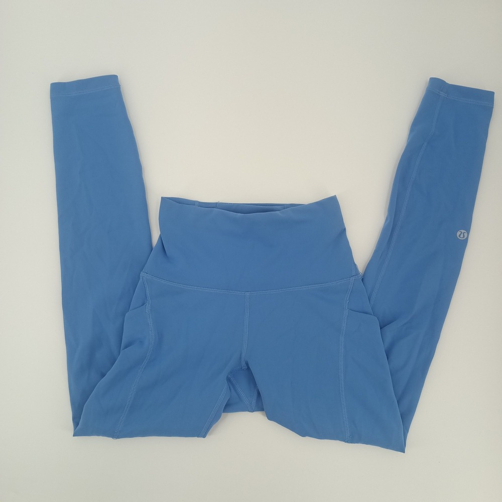 Lululemon Invigorate High-Rise Tight 25 Blue Everlux Leggings Pockets Size 2